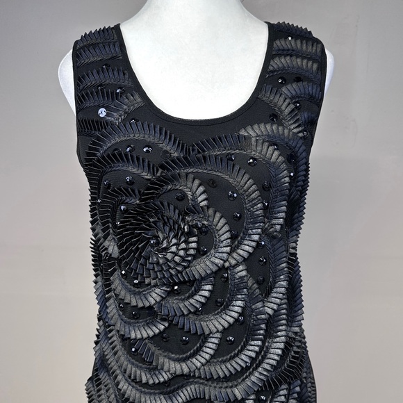 Pretty Angel Ruffled Ribbon Embellished Rhinestone Mesh Bodycon Dress Medium - Picture 2 of 13